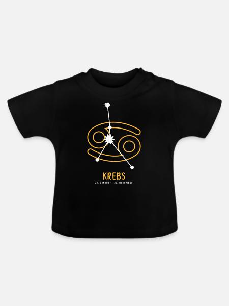 Sternzeichen Illustration Krebs - Baby Bio-T-Shirt mit Rundhals - Schwarz
