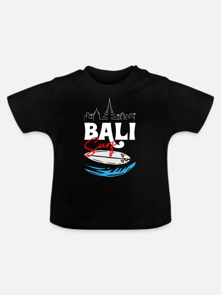 Bali Surfing - Baby Bio-T-Shirt mit Rundhals - Schwarz