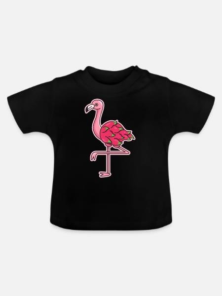 Flamingo Drachenfrucht Design für - Baby Bio-T-Shirt mit Rundhals - Schwarz