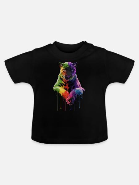 Schwarzer Panther Großkatze - Baby Bio-T-Shirt mit Rundhals - Schwarz