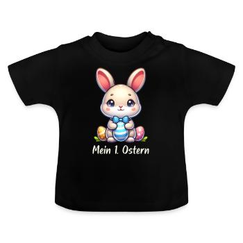 Mein Erstes Ostern - Baby Bio-T-Shirt mit Rundhals - Schwarz - Vorne