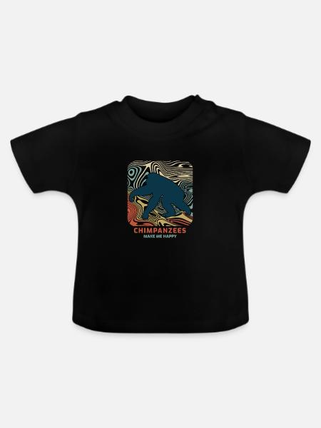Schimpanse - Baby Bio-T-Shirt mit Rundhals - Schwarz