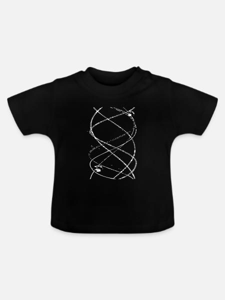 Abstrakte Linienspirale - Baby Bio-T-Shirt mit Rundhals - Schwarz