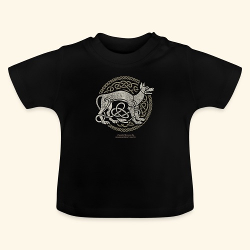 Irland T Shirt Hund und keltisches Ornament - Baby Bio-T-Shirt mit Rundhals