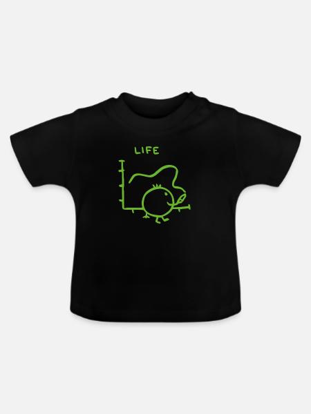 life statistik - Baby Bio-T-Shirt mit Rundhals - Schwarz