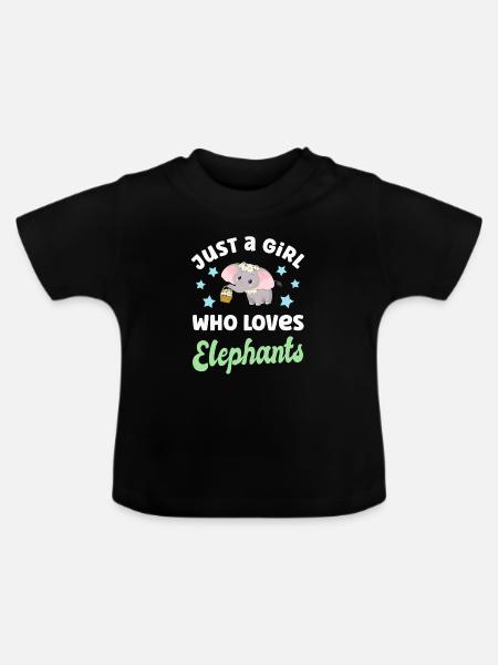Elefant Elefanten - Baby Bio-T-Shirt mit Rundhals - Schwarz
