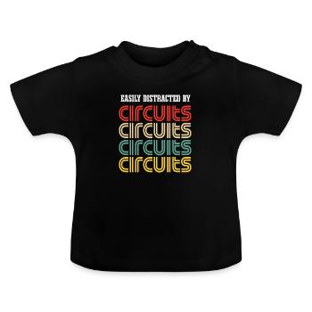 Distrait par les circuits Voltage Craftsman - T-shirt bio col rond Bébé - noir - Devant