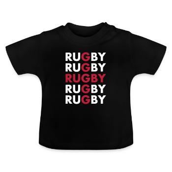 Rugby Rugby Rugby Rugby Rugby England Rugby - Baby Bio-T-Shirt mit Rundhals - Schwarz - Vorne