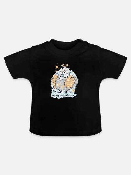 Seidige Weihnachten - Baby Bio-T-Shirt mit Rundhals - Schwarz