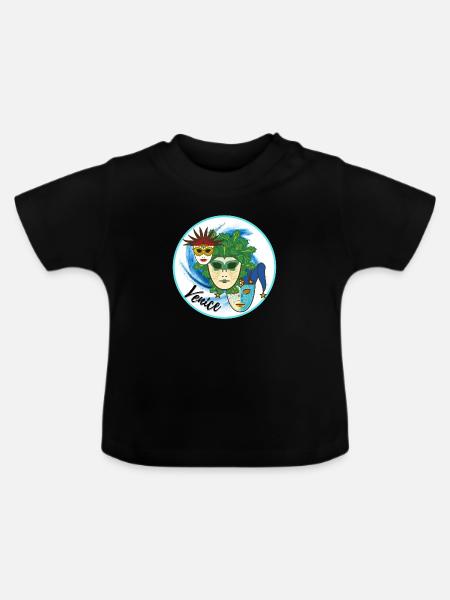 Venedig, Italien - Baby Bio-T-Shirt mit Rundhals - Schwarz
