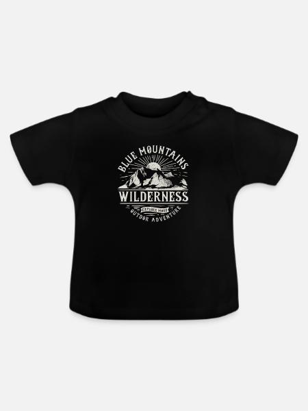 Into the wilderness - Baby Bio-T-Shirt mit Rundhals - Schwarz