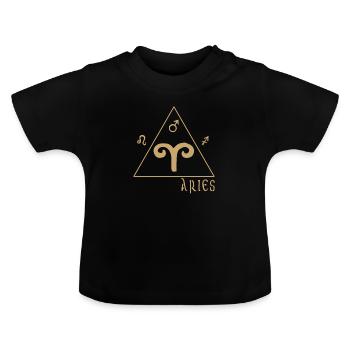Widder - Baby Bio-T-Shirt mit Rundhals - Schwarz - Vorne