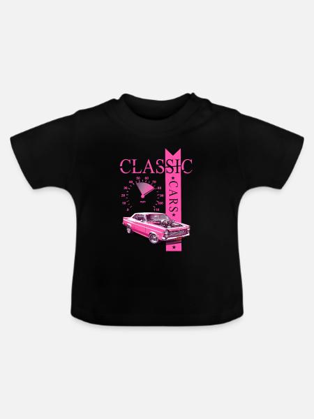 Classic Car - Baby Bio-T-Shirt mit Rundhals - Schwarz