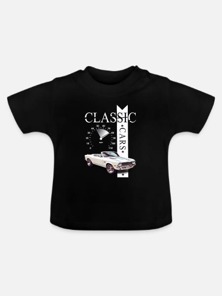 Classic Car - Baby Bio-T-Shirt mit Rundhals - Schwarz