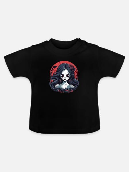 Dunkle Meerjungfrau - Baby Bio-T-Shirt mit Rundhals - Schwarz