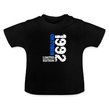 1992 Oktober Limited Edition 31. Geburtstag Deko - Baby Bio-T-Shirt mit Rundhals - Schwarz - Vorne