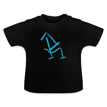 Freche Buchstaben : Der funky R - Baby Bio-T-Shirt mit Rundhals - Schwarz - Vorne