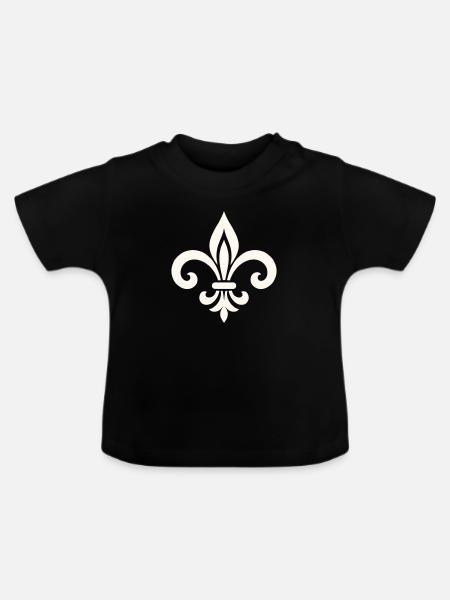 Fleur de Lis - Baby Bio-T-Shirt mit Rundhals - Schwarz