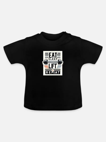 Gym Mantra Fett - Baby Bio-T-Shirt mit Rundhals - Schwarz