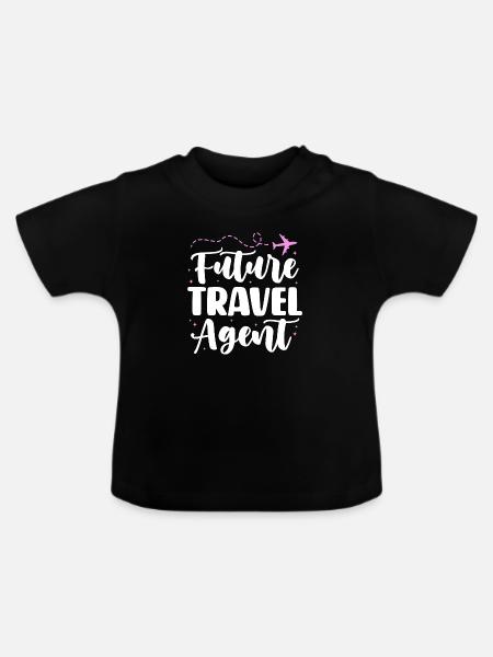 Future travel agent - Baby Bio-T-Shirt mit Rundhals - Schwarz
