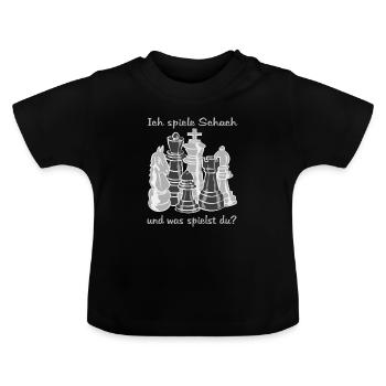 Schach figuren - Baby Bio-T-Shirt mit Rundhals - Schwarz - Vorne