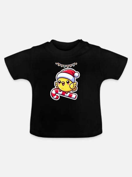 Christmas Canary Tunes - Baby Bio-T-Shirt mit Rundhals - Schwarz