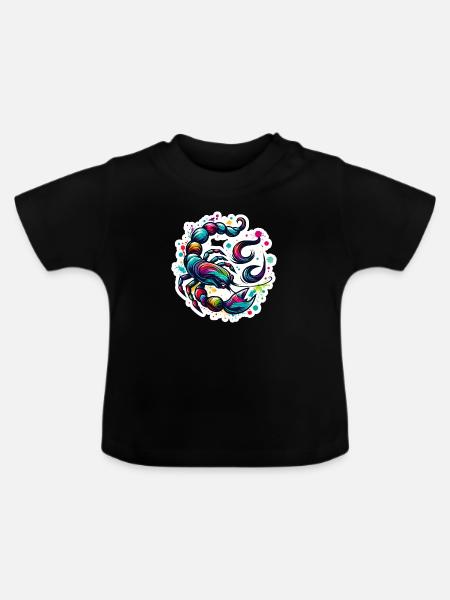Zodiac Scorpion - Baby Bio-T-Shirt mit Rundhals - Schwarz