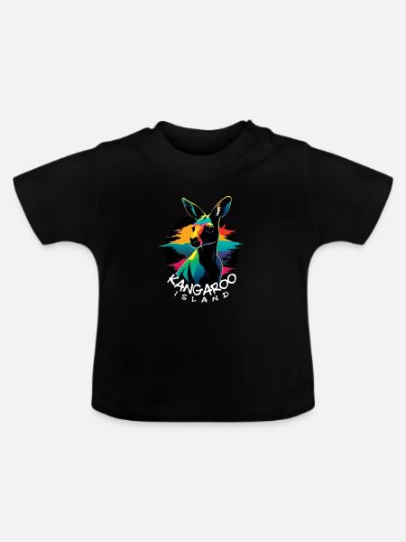 Känguru-Insel - Baby Bio-T-Shirt mit Rundhals - Schwarz