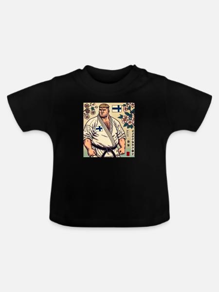 Finnisches Karate MASTER - Baby Bio-T-Shirt mit Rundhals - Schwarz