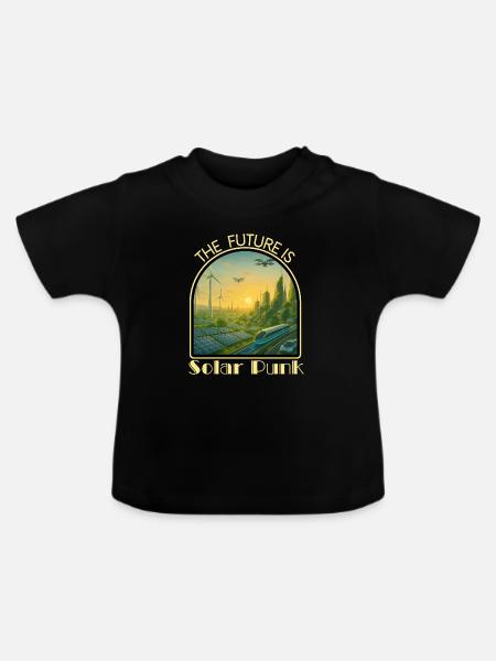 Solar_Punk2 - Baby Bio-T-Shirt mit Rundhals - Schwarz