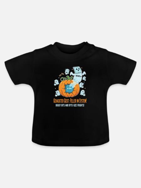 Gehackter Geist: Feller im System ! - Baby Bio-T-Shirt mit Rundhals - Schwarz