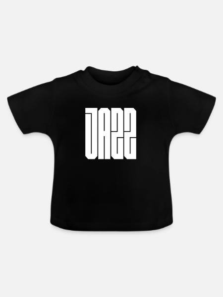 Jazzblock-Typografie - Baby Bio-T-Shirt mit Rundhals - Schwarz