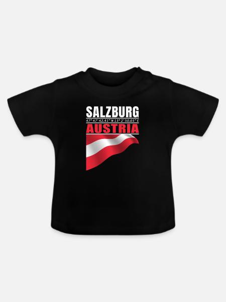 Salzburg - Baby Bio-T-Shirt mit Rundhals - Schwarz