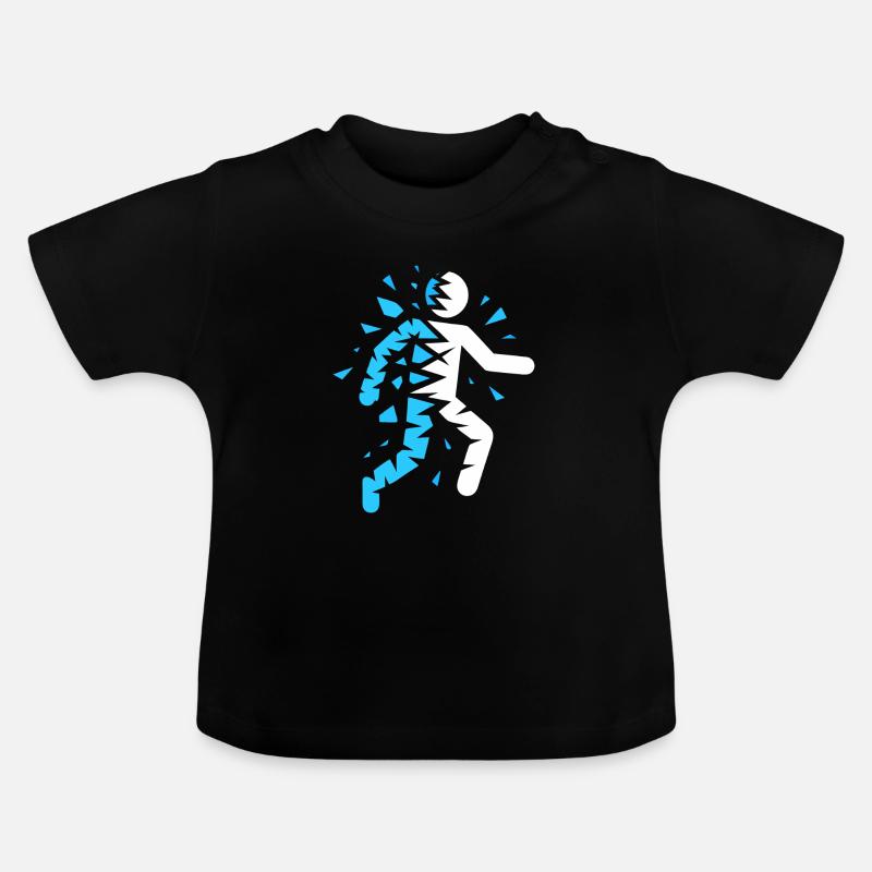 Silhouette éclatée bleue - T-shirt bio col rond Bébé - noir
