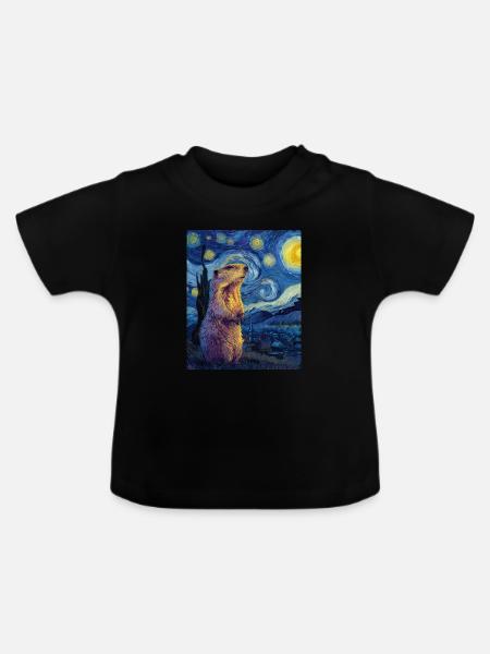 Murmeltier - Baby Bio-T-Shirt mit Rundhals - Schwarz