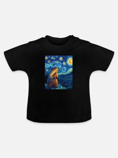 Murmeltier - Baby Bio-T-Shirt mit Rundhals - Schwarz