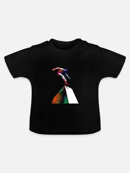 Parkour-Sportkunst - Baby Bio-T-Shirt mit Rundhals - Schwarz