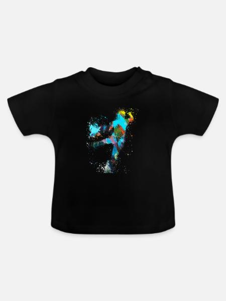 Handball, handballer, Beachhandball,Graffiti - Baby Bio-T-Shirt mit Rundhals - Schwarz