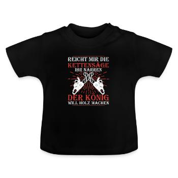 Holzfäller Waldarbeiter Forstwirt Tischler - Baby Bio-T-Shirt mit Rundhals - Schwarz - Vorne