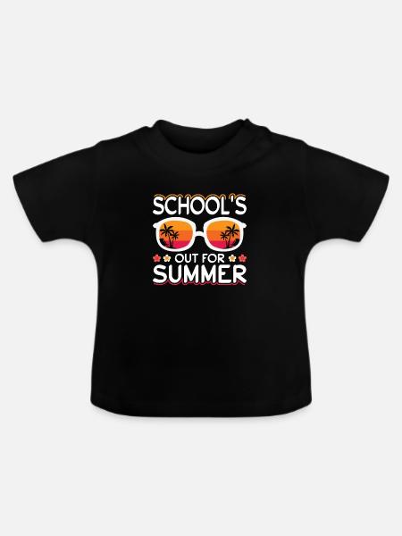Schule Fertig Sommerferien Spruch - Baby Bio-T-Shirt mit Rundhals - Schwarz