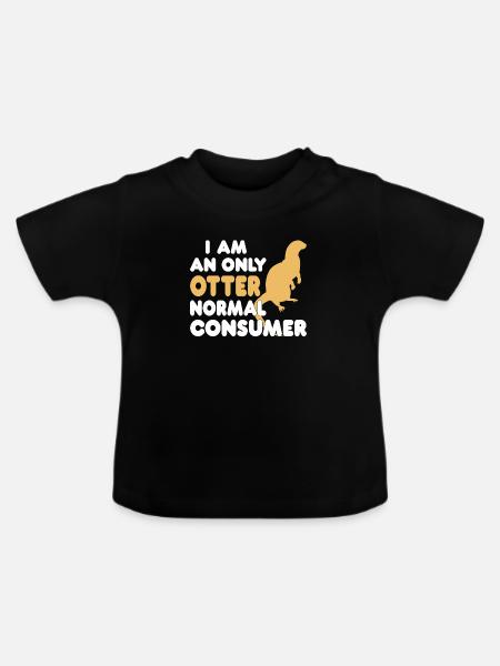 Otter Wassermarder Marder - Baby Bio-T-Shirt mit Rundhals - Schwarz