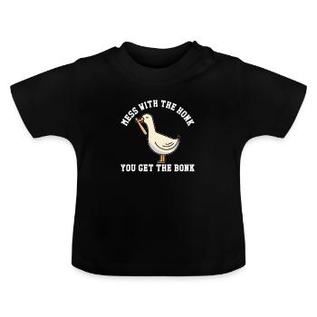 Gänse Messe Gans Geschenk - Baby Bio-T-Shirt mit Rundhals - Schwarz - Vorne