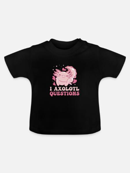 Axolotl Amphibie Lurch Salamander - Baby Bio-T-Shirt mit Rundhals - Schwarz