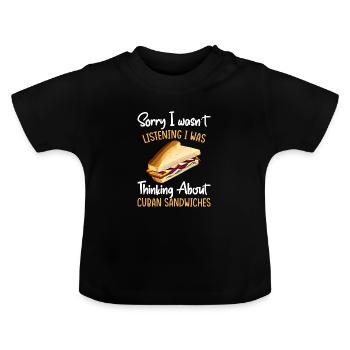 Cuban Sandwich Erdnussbutter Für Männer Und Frauen - Baby Bio-T-Shirt mit Rundhals - Schwarz - Vorne