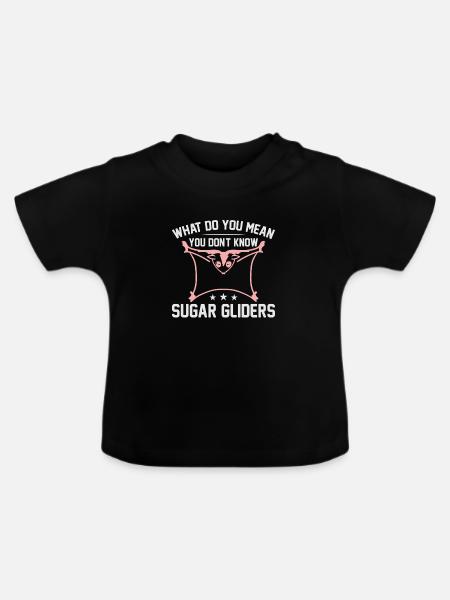 Kurzkopfgleitbeutler - Baby Bio-T-Shirt mit Rundhals - Schwarz