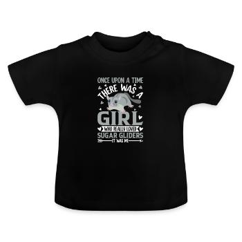 Sugar glider - Baby Organic T-Shirt with Round Neck - black - Front