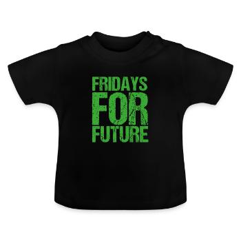 Fridays For Future - Baby Bio-T-Shirt mit Rundhals - Schwarz - Vorne
