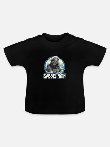 Sabbel Nich Walross Matrose - Baby Bio-T-Shirt mit Rundhals - Schwarz
