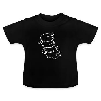 Cat - cute kittens - Kitty - Kittens - Baby Organic T-Shirt with Round Neck - black - Front