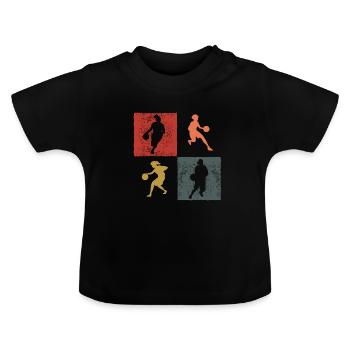 Joueur de basket-ball Joueur de basket-ball - T-shirt bio col rond Bébé - noir - Devant